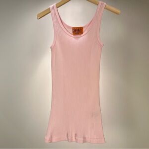 Juicy Couture Ribbed Tank • Baby Pink • Cotton Fitted Top Size S